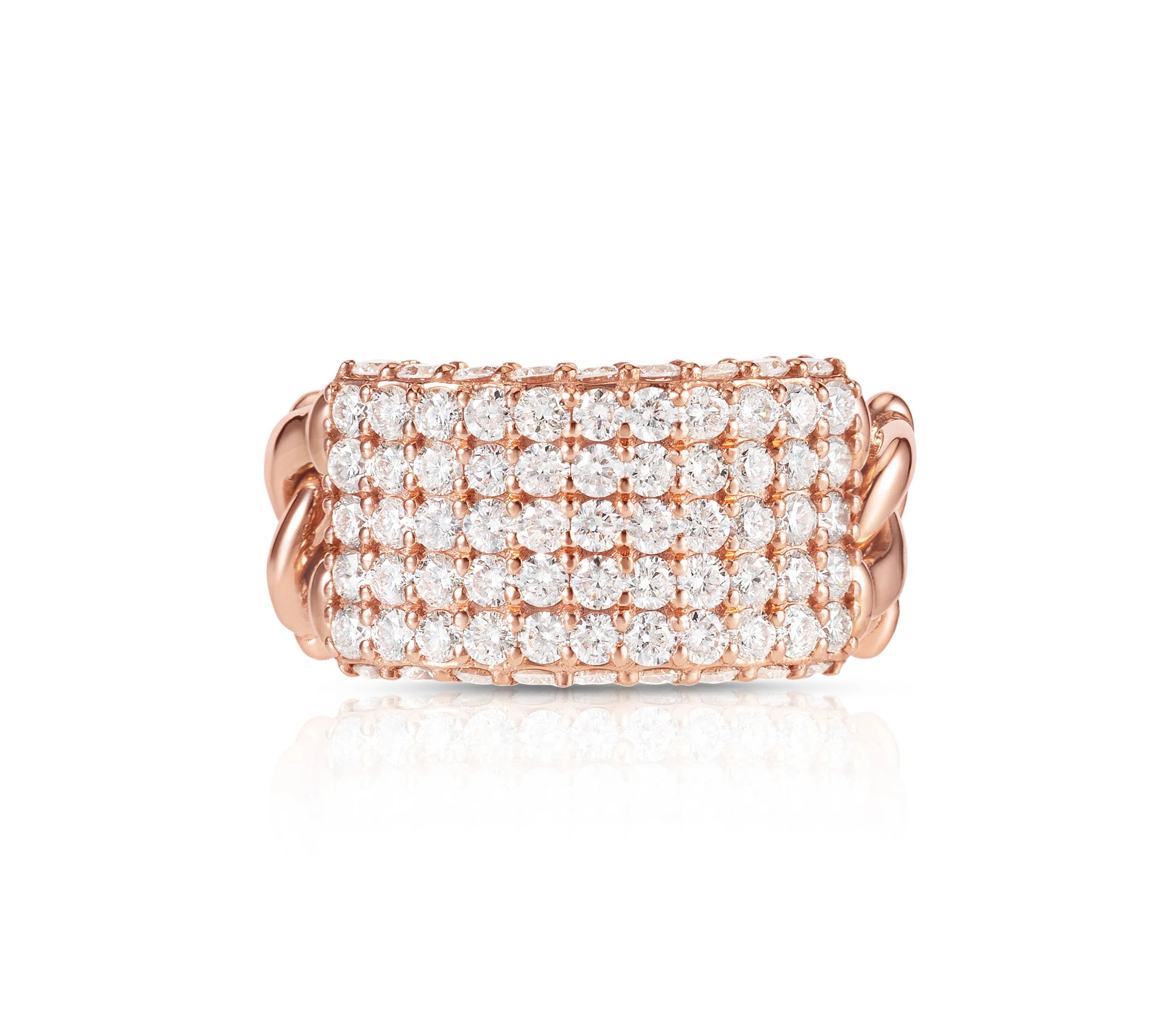 Diamond ID Link Ring Statement Carbon and Hyde Rose Gold  