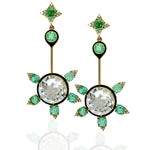 Diamond Crystal Petal Drop Earrings Drop Earrings Hanut Singh   