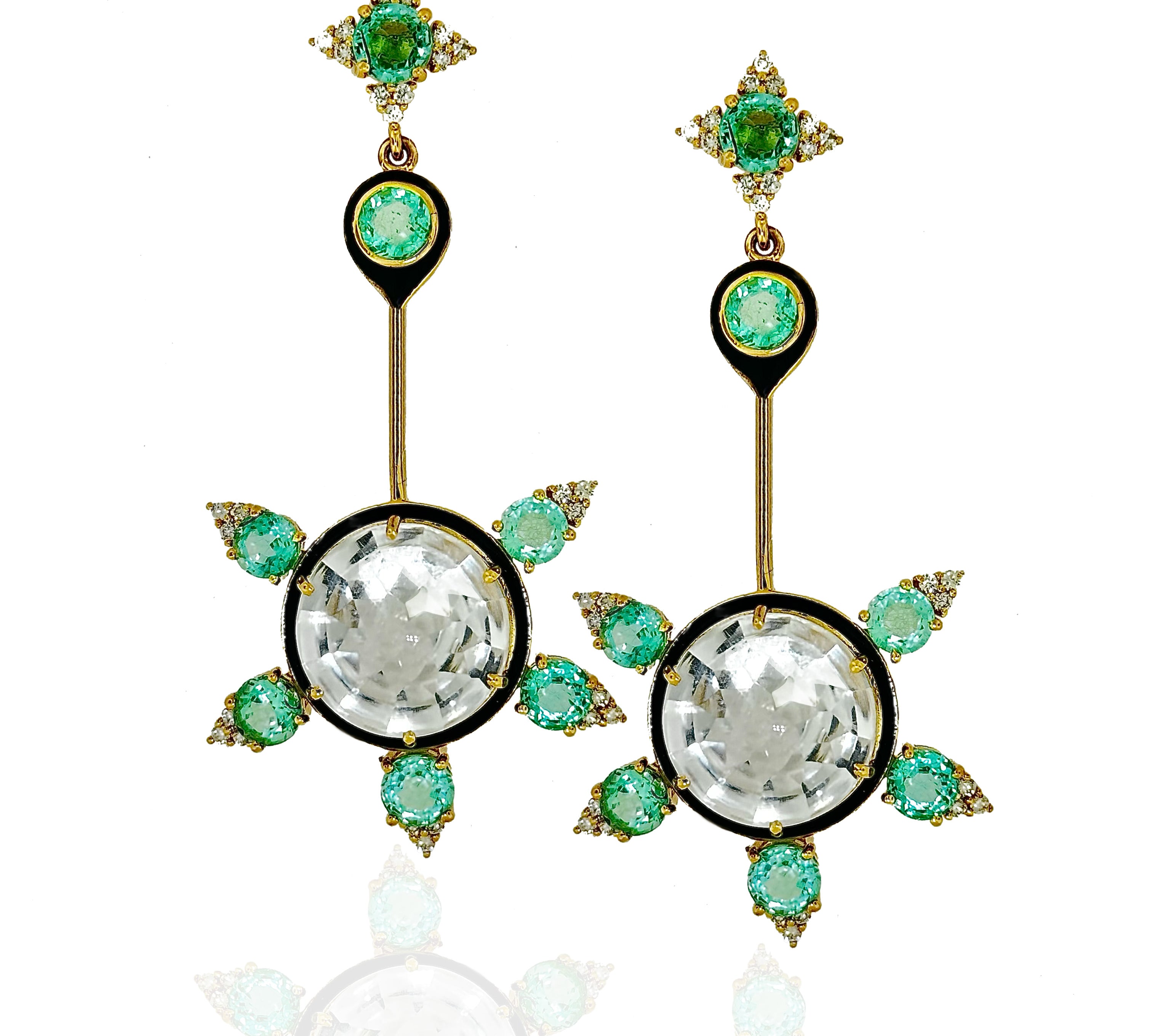 Diamond Crystal Petal Drop Earrings Drop Earrings Hanut Singh   