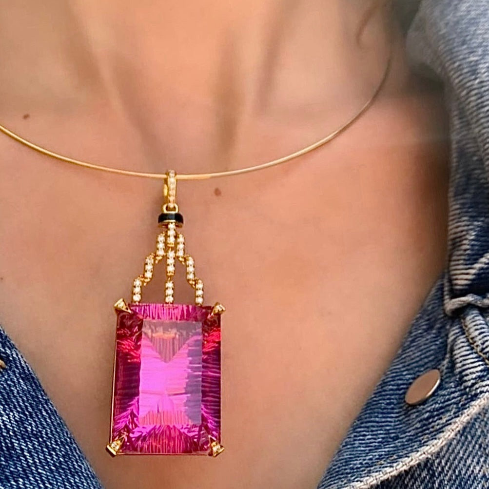 Pink Quartz Pendant Necklace Pendant Hanut Singh   