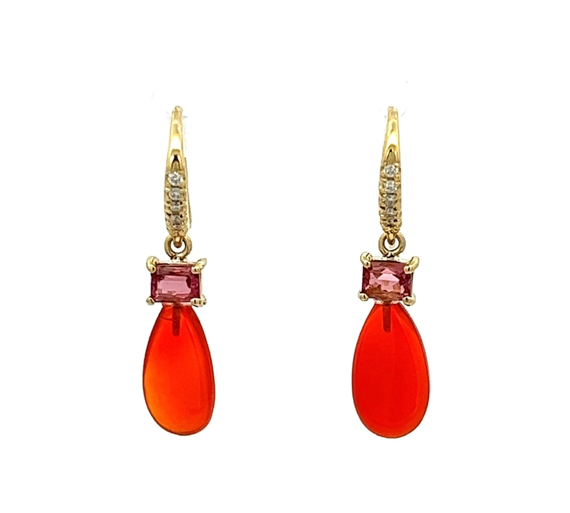 Fire Opal Joyce Earring Drop Earrings Lauren K Fine Jewelry   