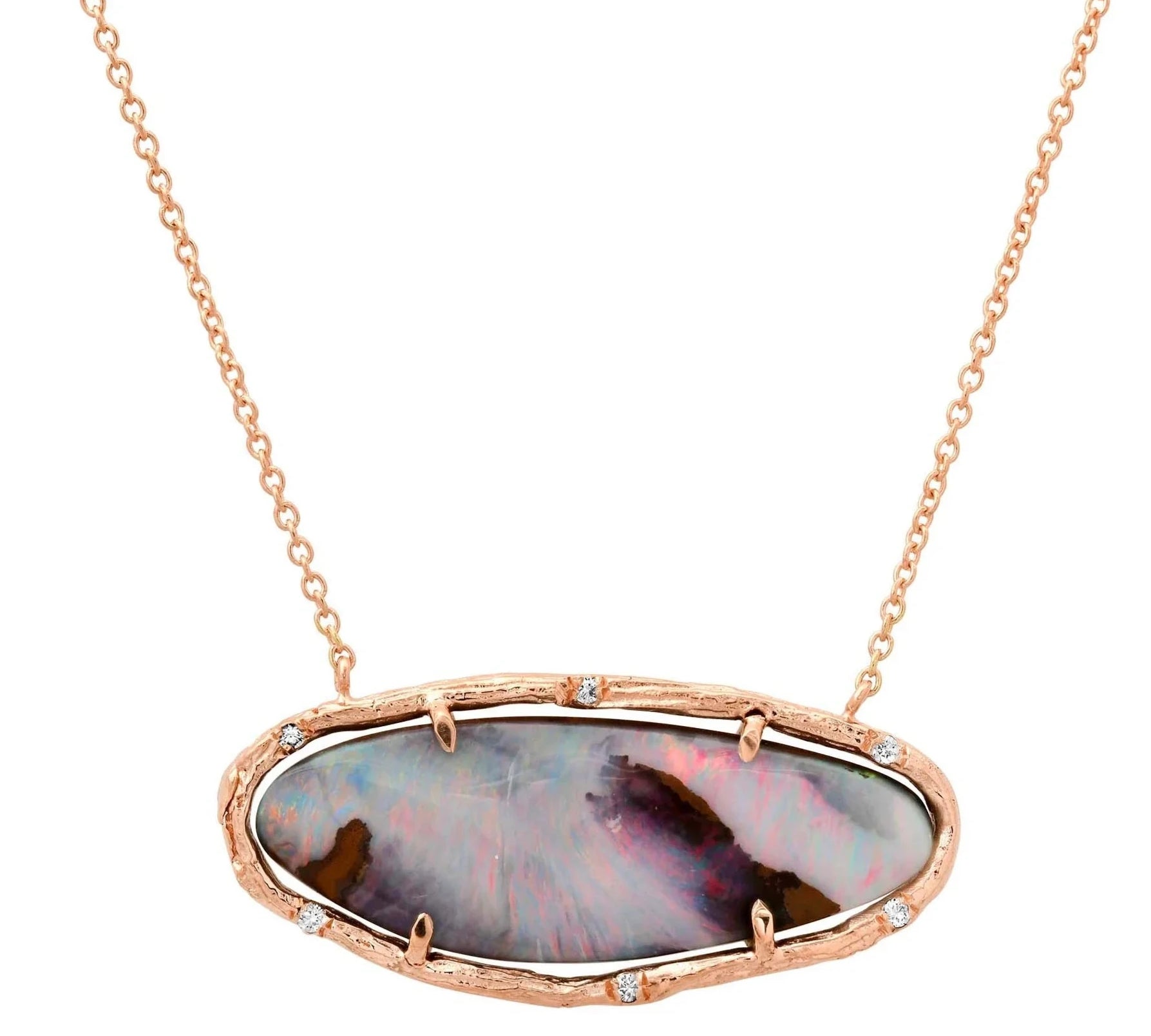 Pink Stardust Opal Necklace Pendant Elisabeth Bell Jewelry   