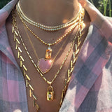 Long Fishbone Necklace Chain Karma El-Khalil   