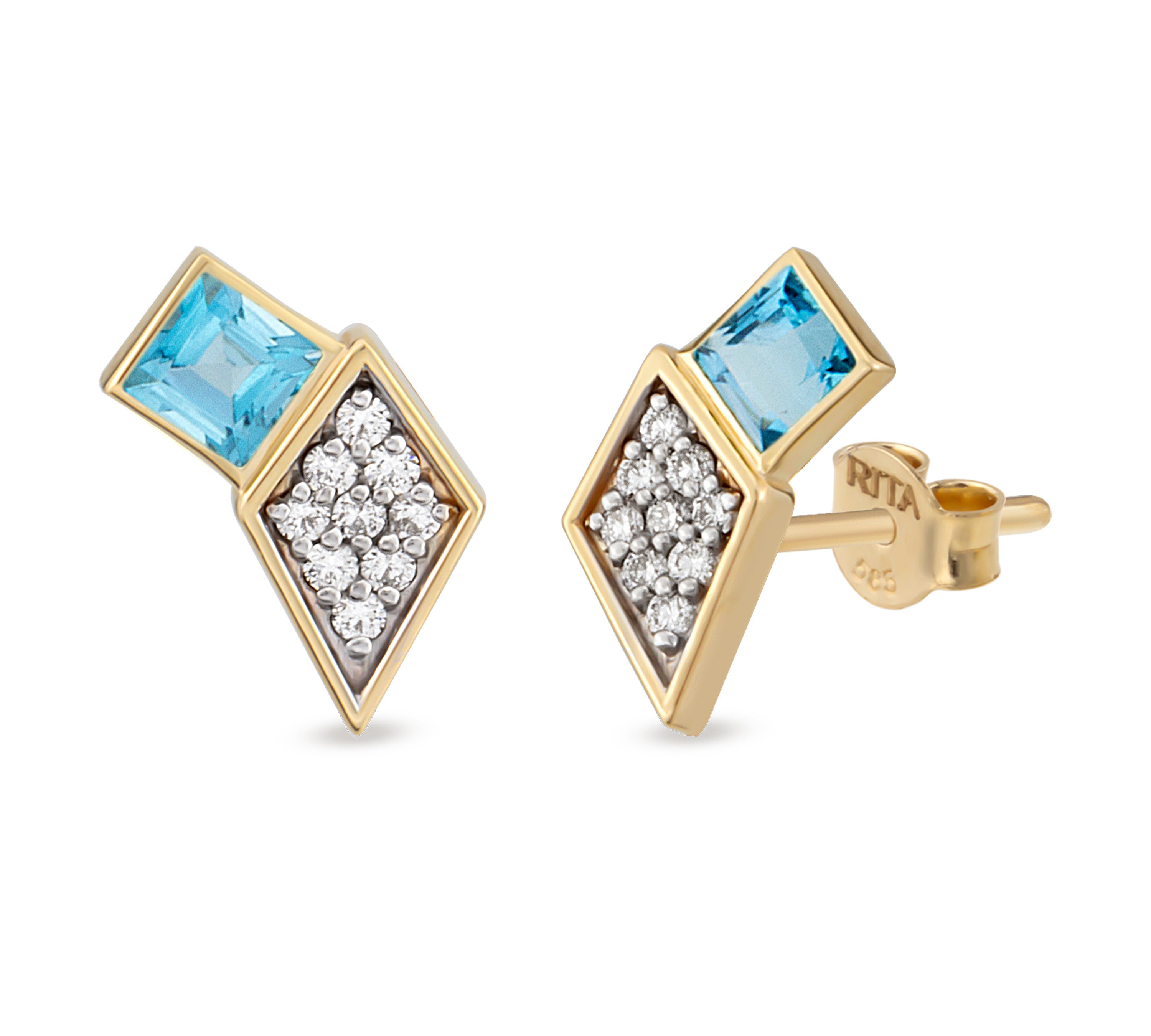 Lumiere Studs Stud Earrings RITA Fine Jewelry Topaz  