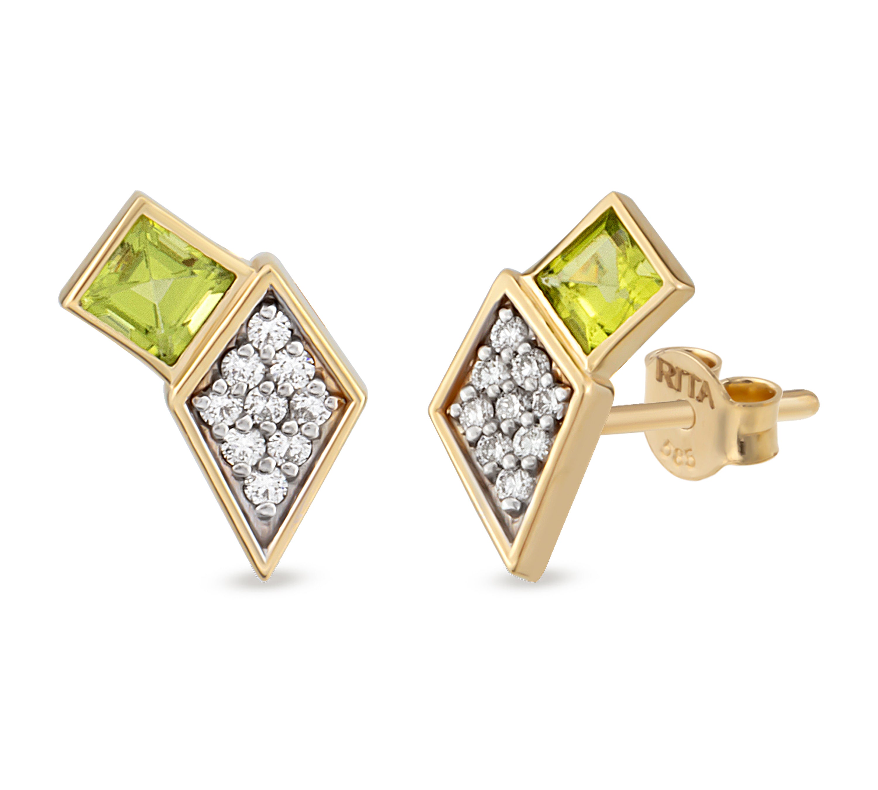 Lumiere Studs Stud Earrings RITA Fine Jewelry Peridot  