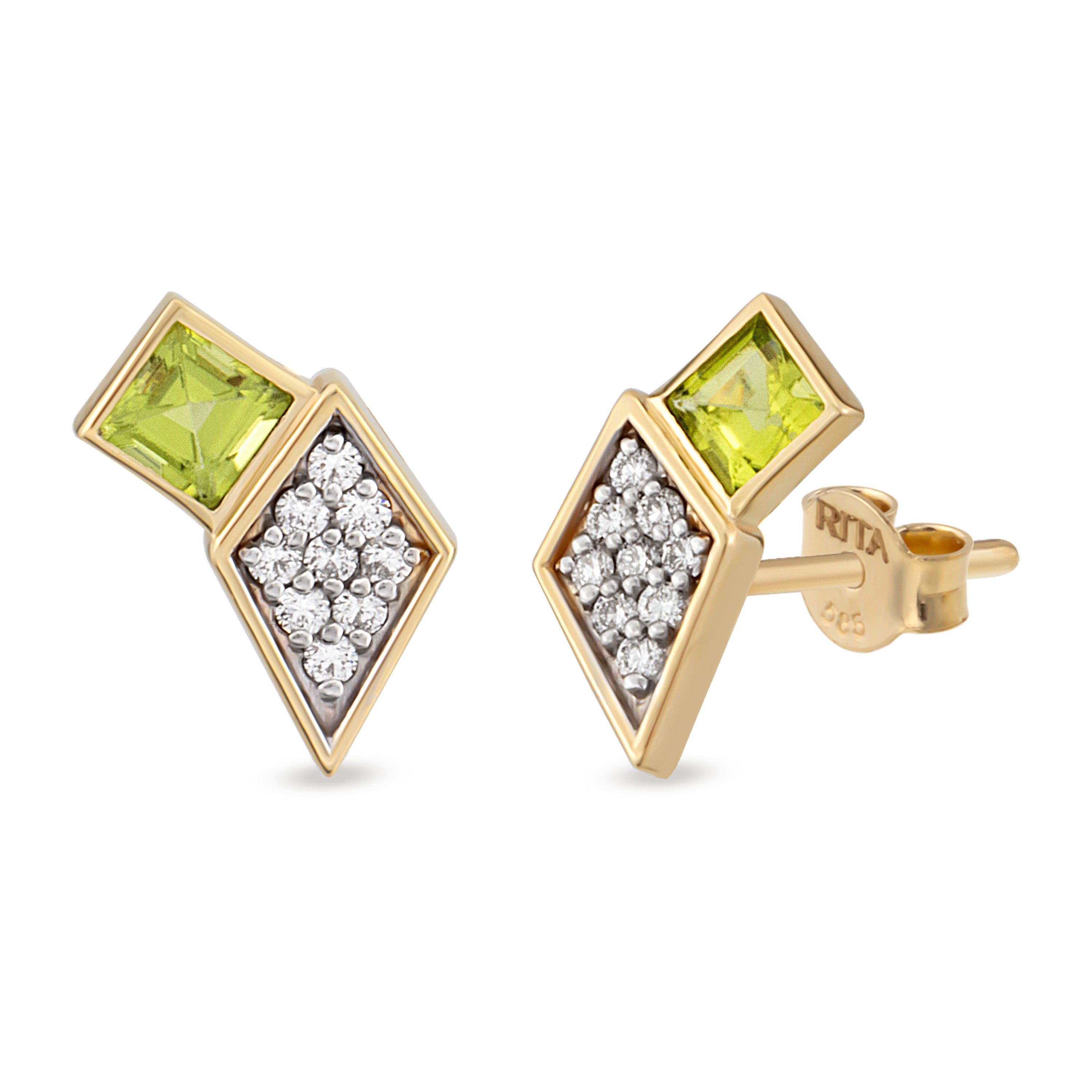 Lumiere Studs Stud Earrings RITA Fine Jewelry Peridot  