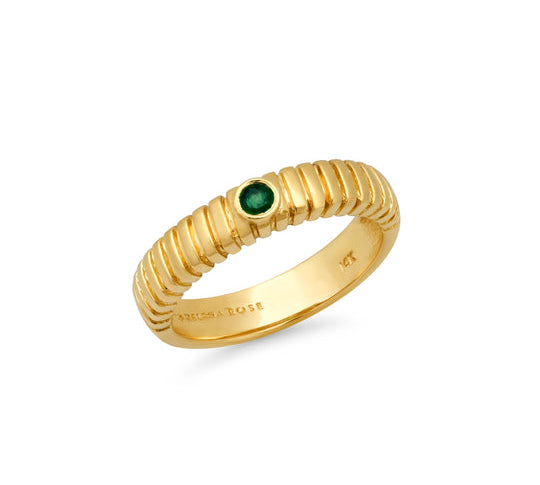 Edie Emerald Ring Band Ring Helena Rose Jewelry 6  
