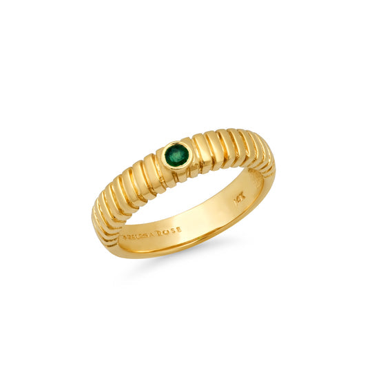 Edie Emerald Ring Band Ring Helena Rose Jewelry   