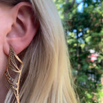 Golden Moth Earrings Statement Svetlana Lazar   