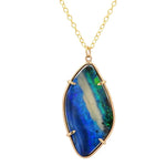 Blue Storm Opal Necklace Pendant Necklace Elisabeth Bell Jewelry