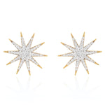 10-Ray Sparkle Diamond Earrings Stud Falamank   