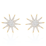 10-Ray Sparkle Diamond Earrings Stud Falamank   