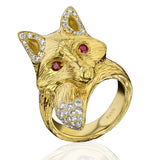 Liberty Fox Ring with Ruby Eyes Statement Ring House of RAVN