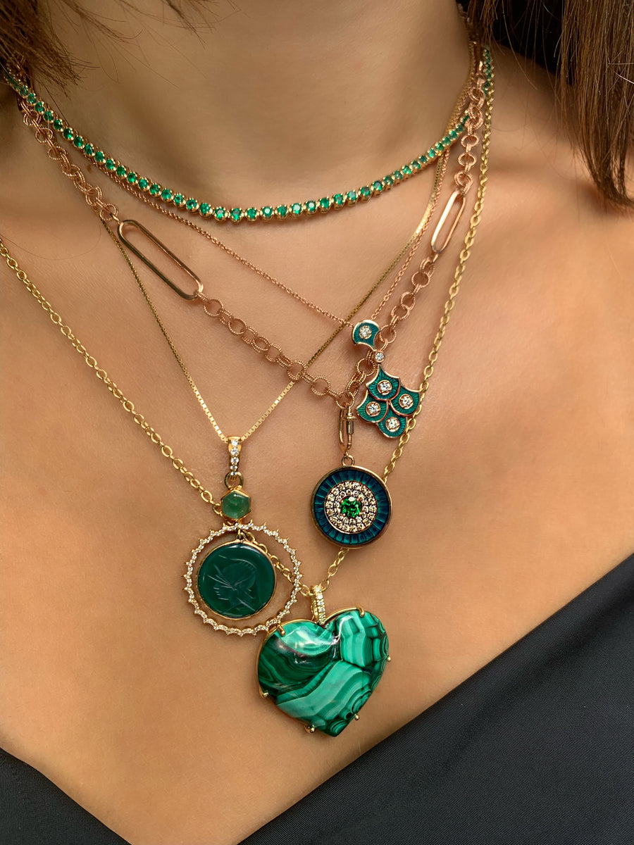 Tsavorite and Diamond Eye Charm Charms Selim Mouzannar   