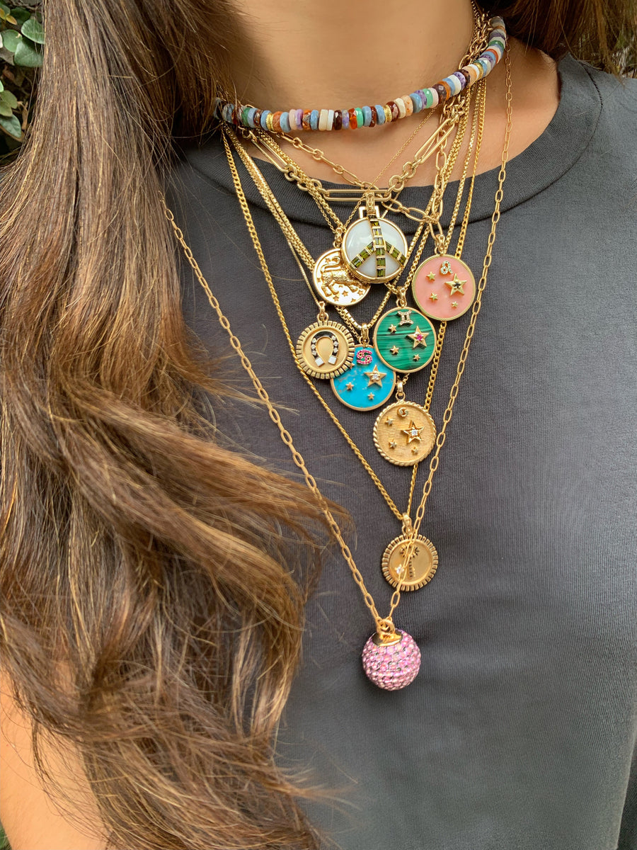 Large Zodiac Pendant Pendant Helena Rose Jewelry   
