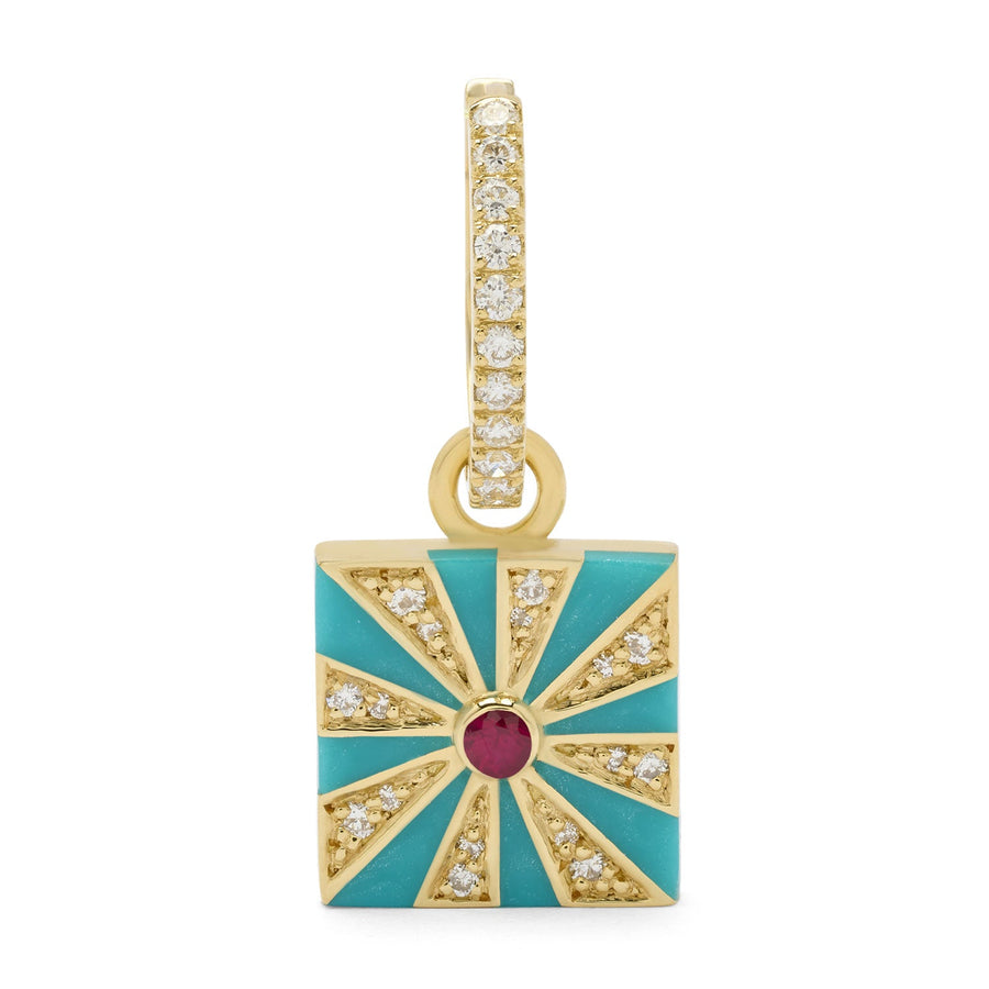 Turquoise Flag Earrings Drop Earrings Atelier Liya   