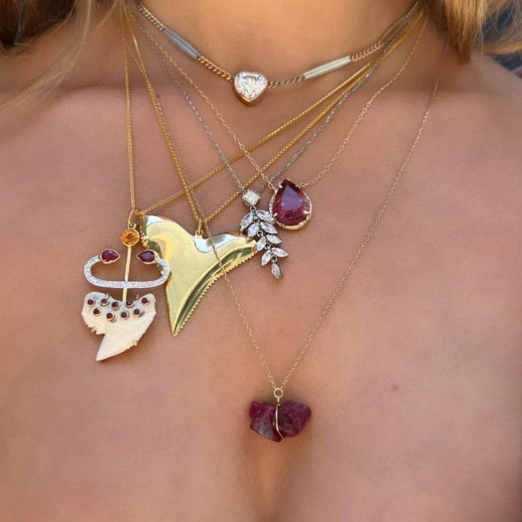 Gold Shark Tooth Necklace Pendant Necklace Hanut Singh