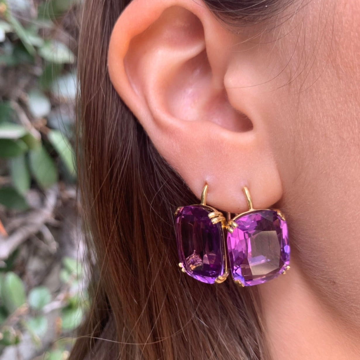 Cushion-Cut Wire Earrings Drop Earrings Goshwara   