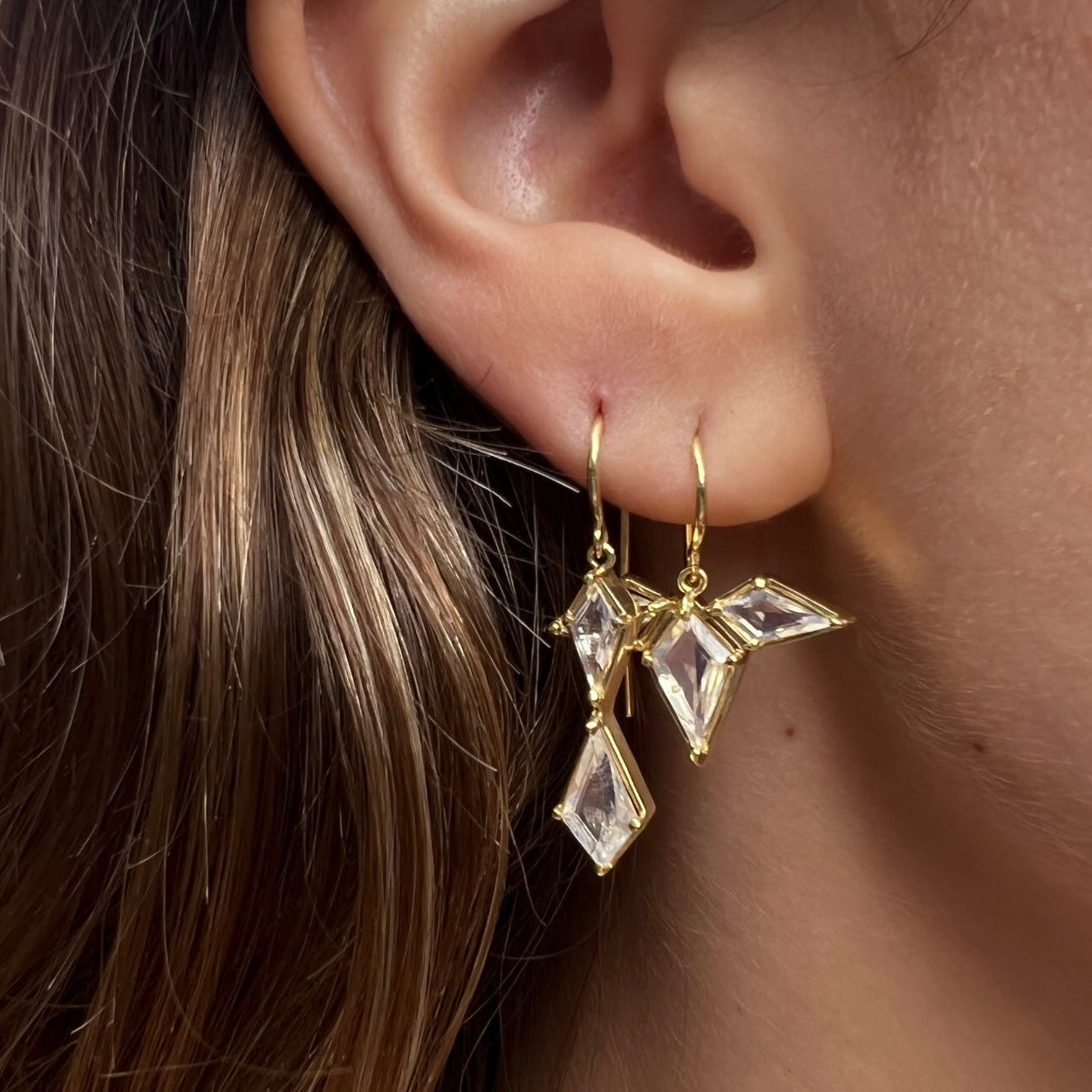 Iza Double Earrings Drop Earrings Amy Gregg Jewelry