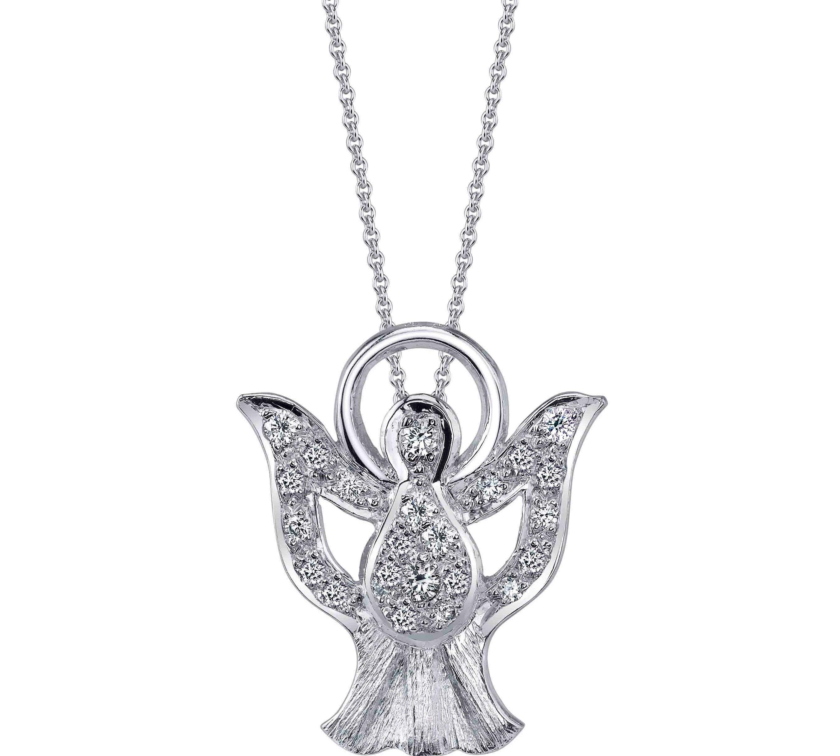 White Gold Angelic Chalice with Diamonds Pendant Gintare   