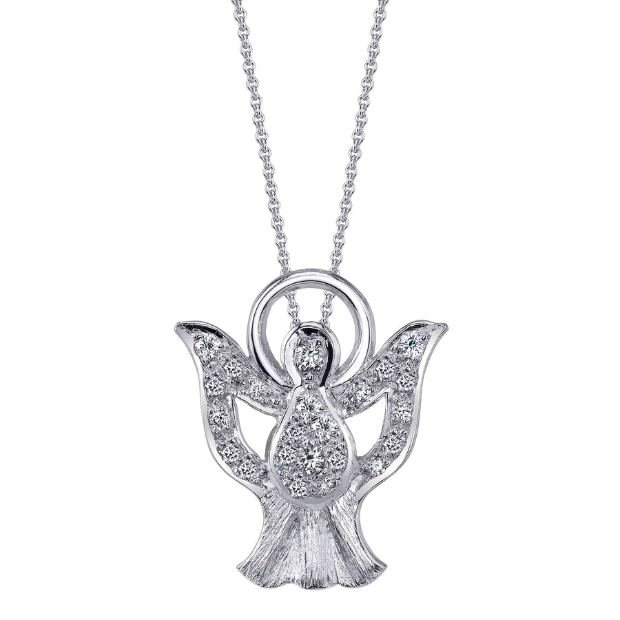 White Gold Angelic Chalice with Diamonds Pendant Gintare   