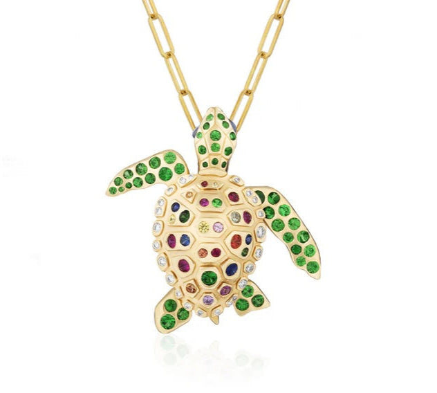 Turtle Pendant - Brooch Pendant Necklace Goshwara