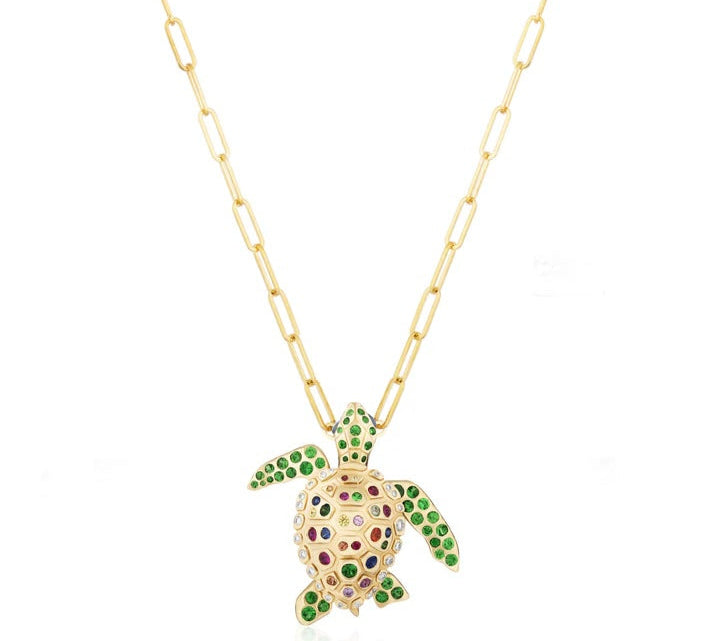 Turtle Pendant - Brooch Pendant Necklace Goshwara