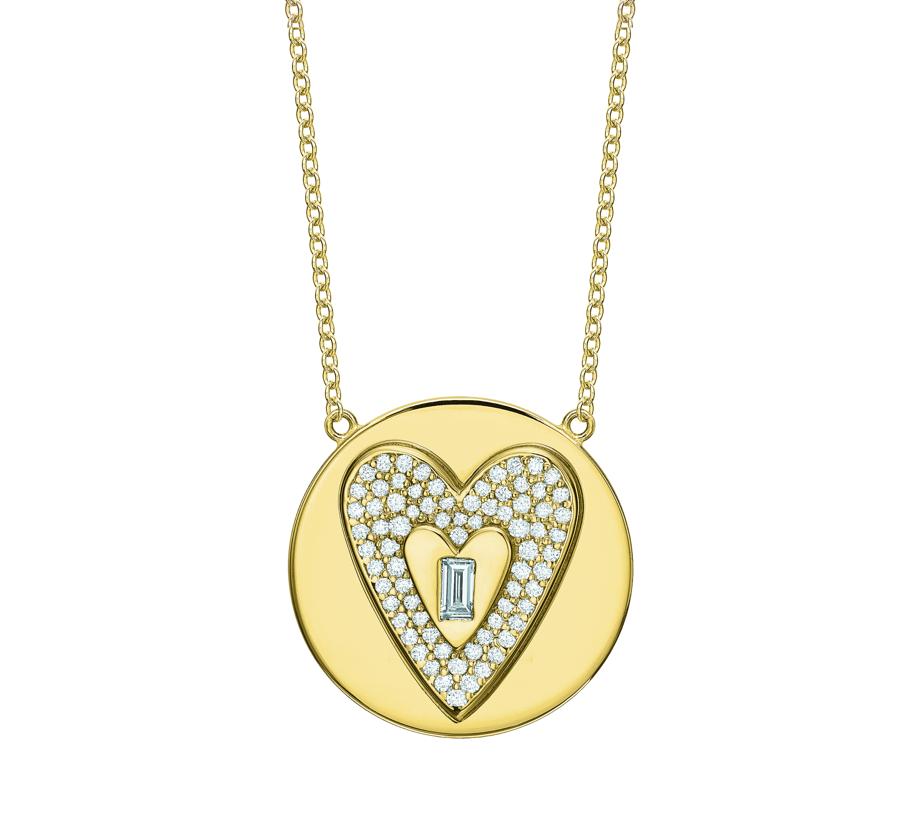 Golden Hearts Pavé Diamond Token Necklace Pendant Tracee Nichols   