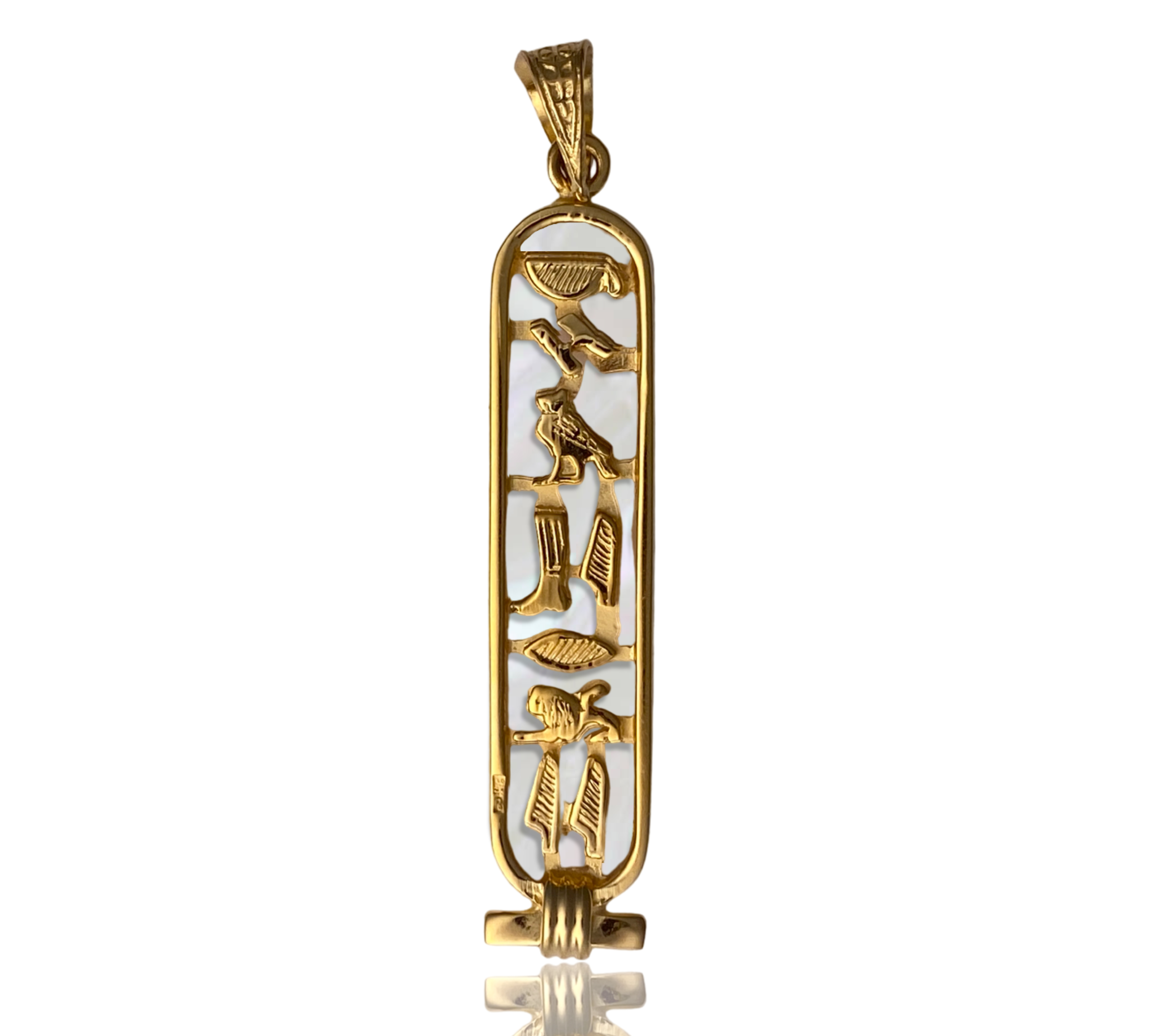 Mother of Pearl Hieroglyphic Name Pendant Pendant Hey Babe   