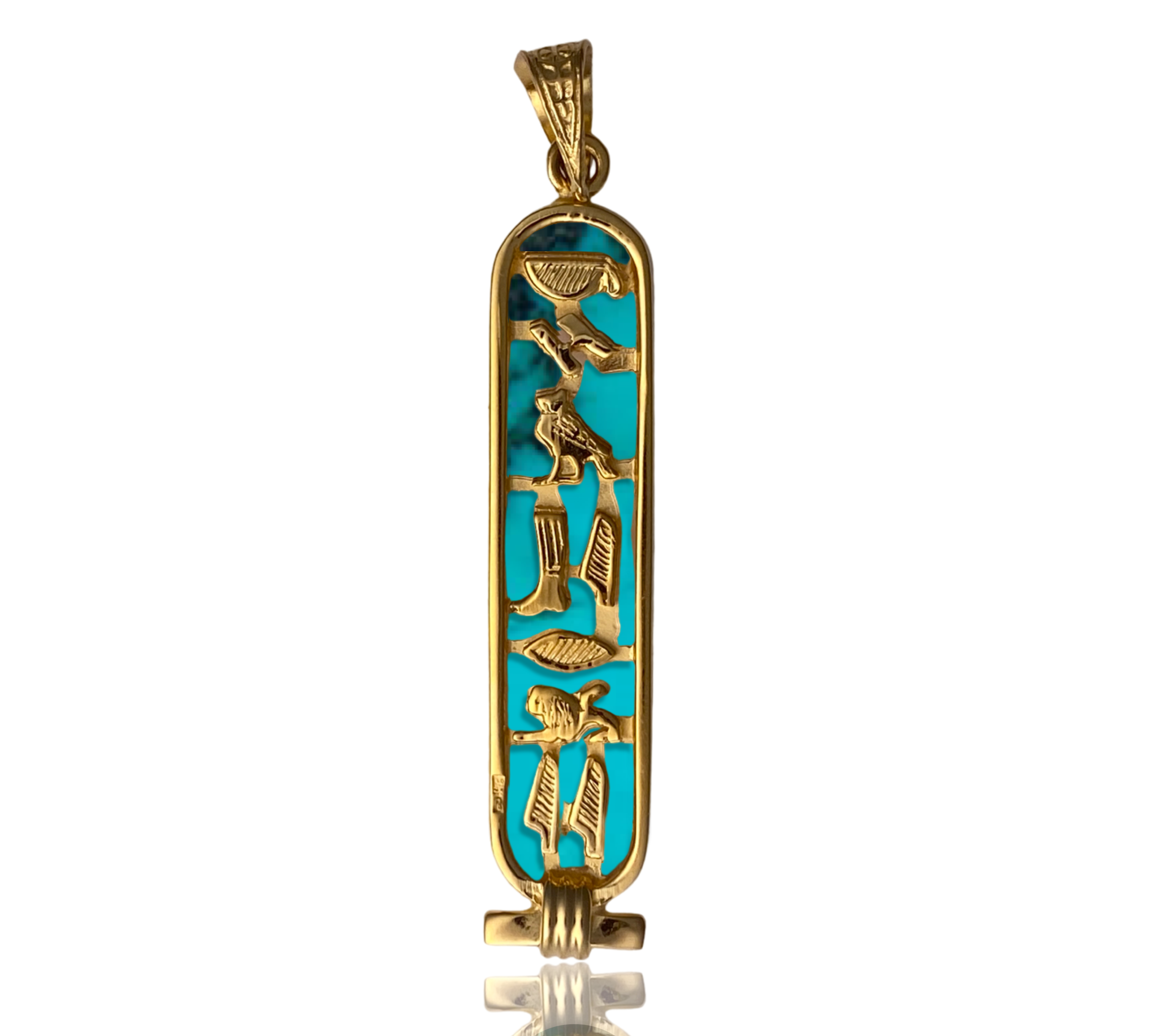 Turquoise Hieroglyphic Name Pendant Charm Hey Babe   