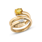 Duo Stoned Twist Ring Rings RITA Fine Jewelry Yellow Sapphire 7  