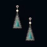 Pyramid Chalcedony Drop Earrings Drop Hanut Singh   