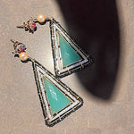 Pyramid Chalcedony Drop Earrings Drop Hanut Singh   