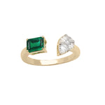 Emerald Diamond Duo Ring Rings Ritique 6  