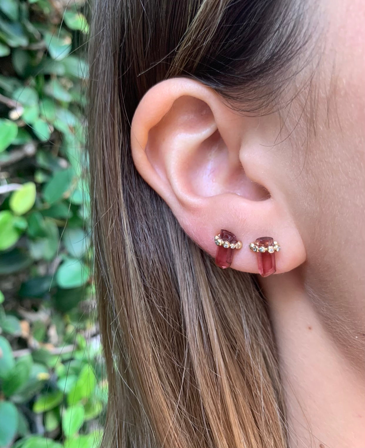 Tourmaline Crystal Studs Earrings Jill Hoffmeister   