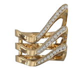 Gold and Diamond Waves Ring Statement Estevana   