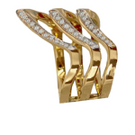Gold and Diamond Waves Ring Statement Estevana   