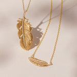 Small Feather Necklace Pendant Elisabeth Bell Jewelry   