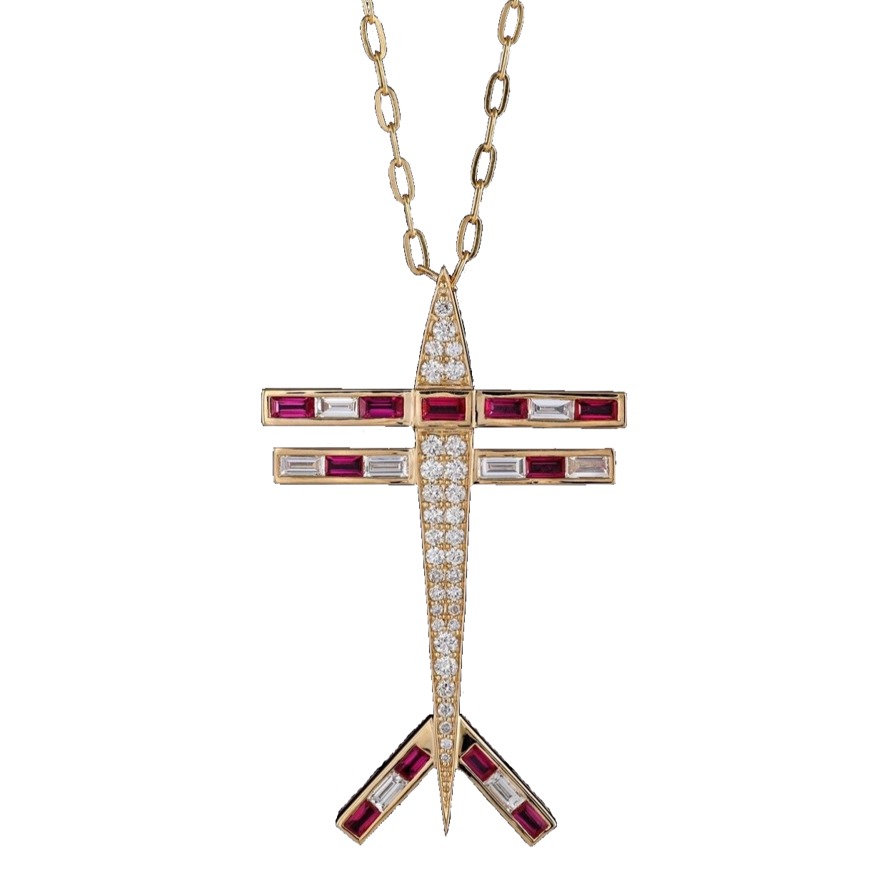 Ruby Diamond Jet Setter Necklace Pendant Necklace Hanut Singh