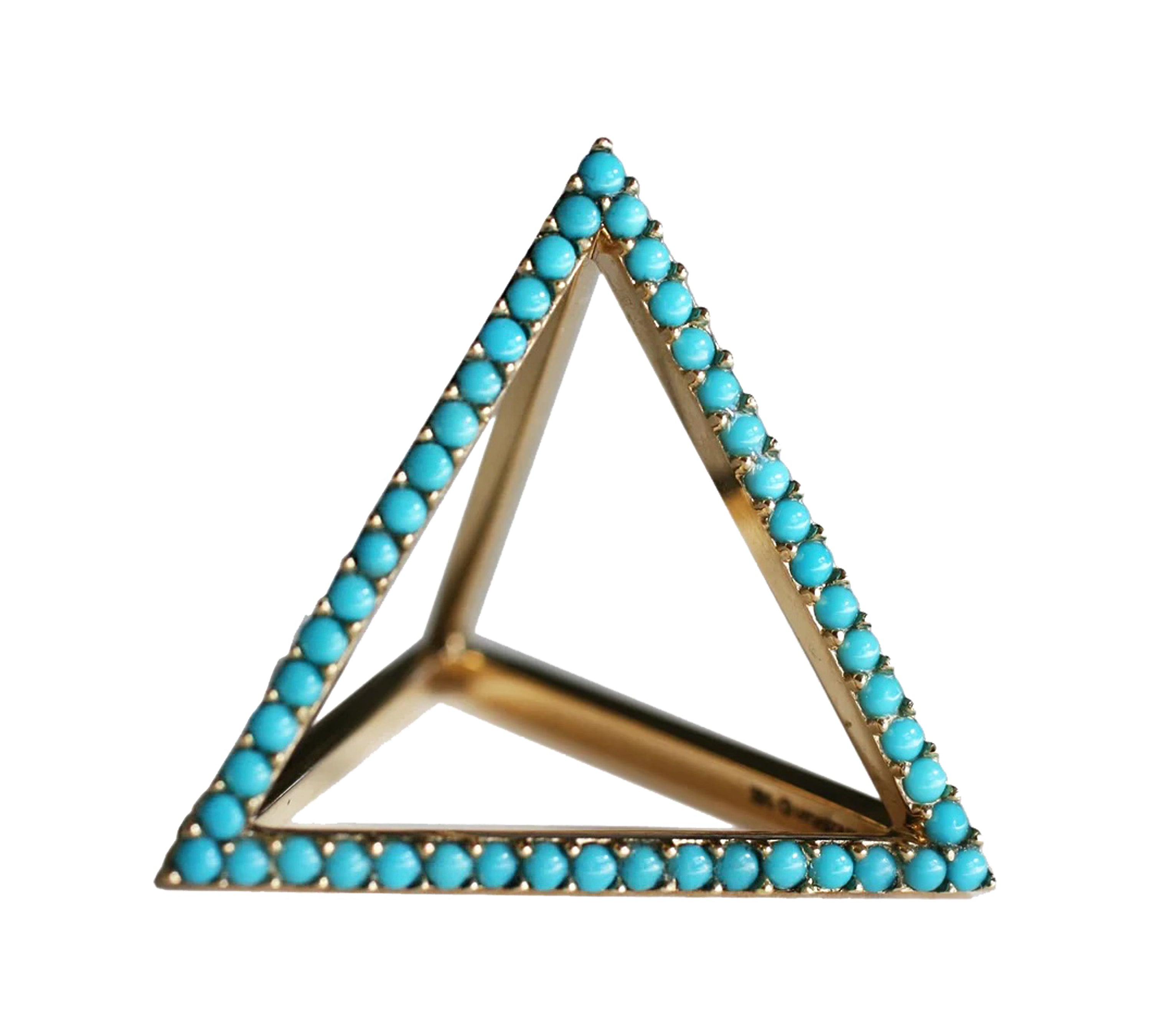 Turquoise Pyramid Ring Ring Perez Bitan   