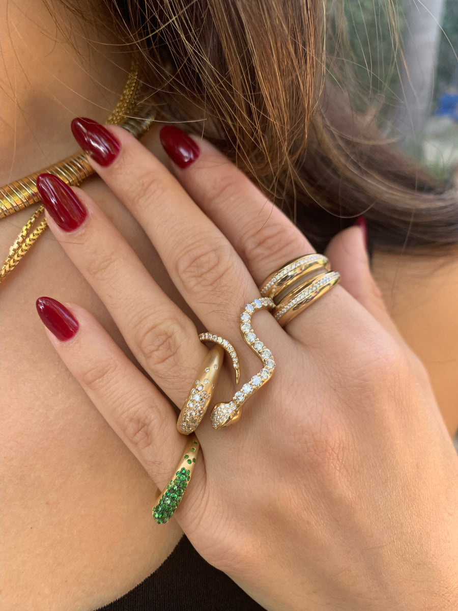 The Arch Lucky Stripe Ring Stack Nada Ghazal   
