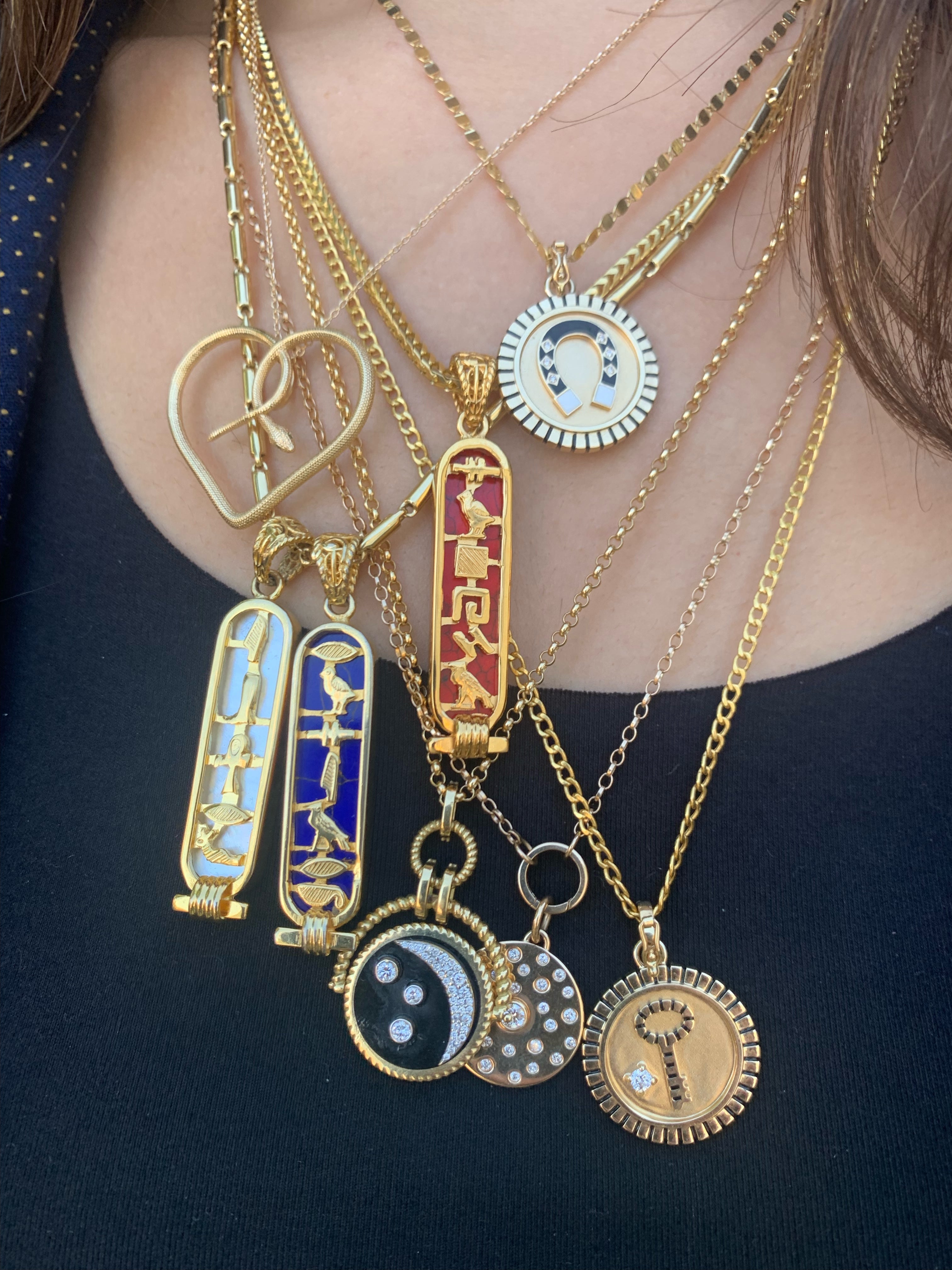 Horseshoe Gold Pendant Necklace Pendant Helena Rose Jewelry   