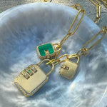 Gold Pave Mini Padlock Pendant Pendant James Banks Design   