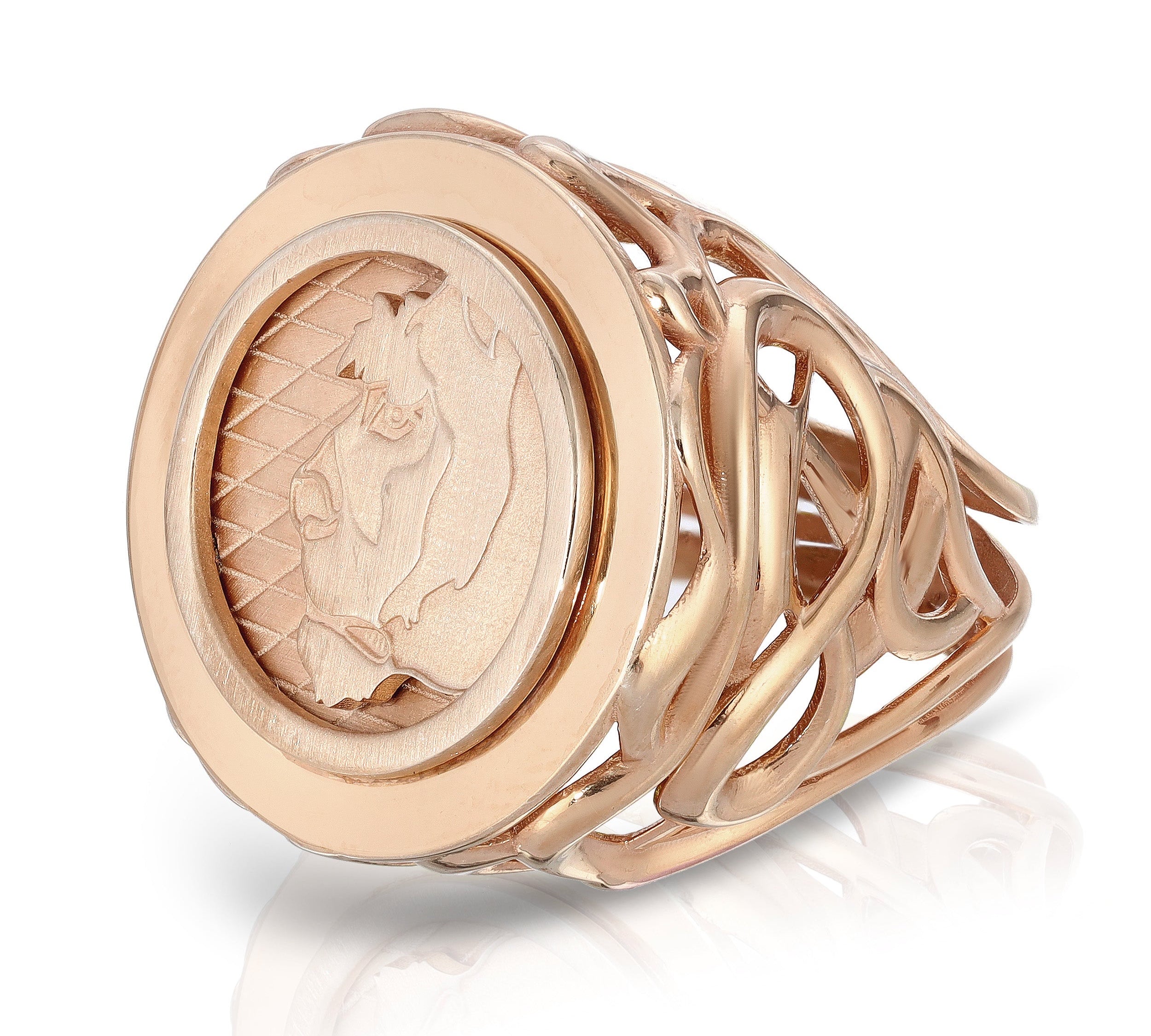 Gold Lioness Coin Ring Statement Ring MAE + LANG Rose gold 6