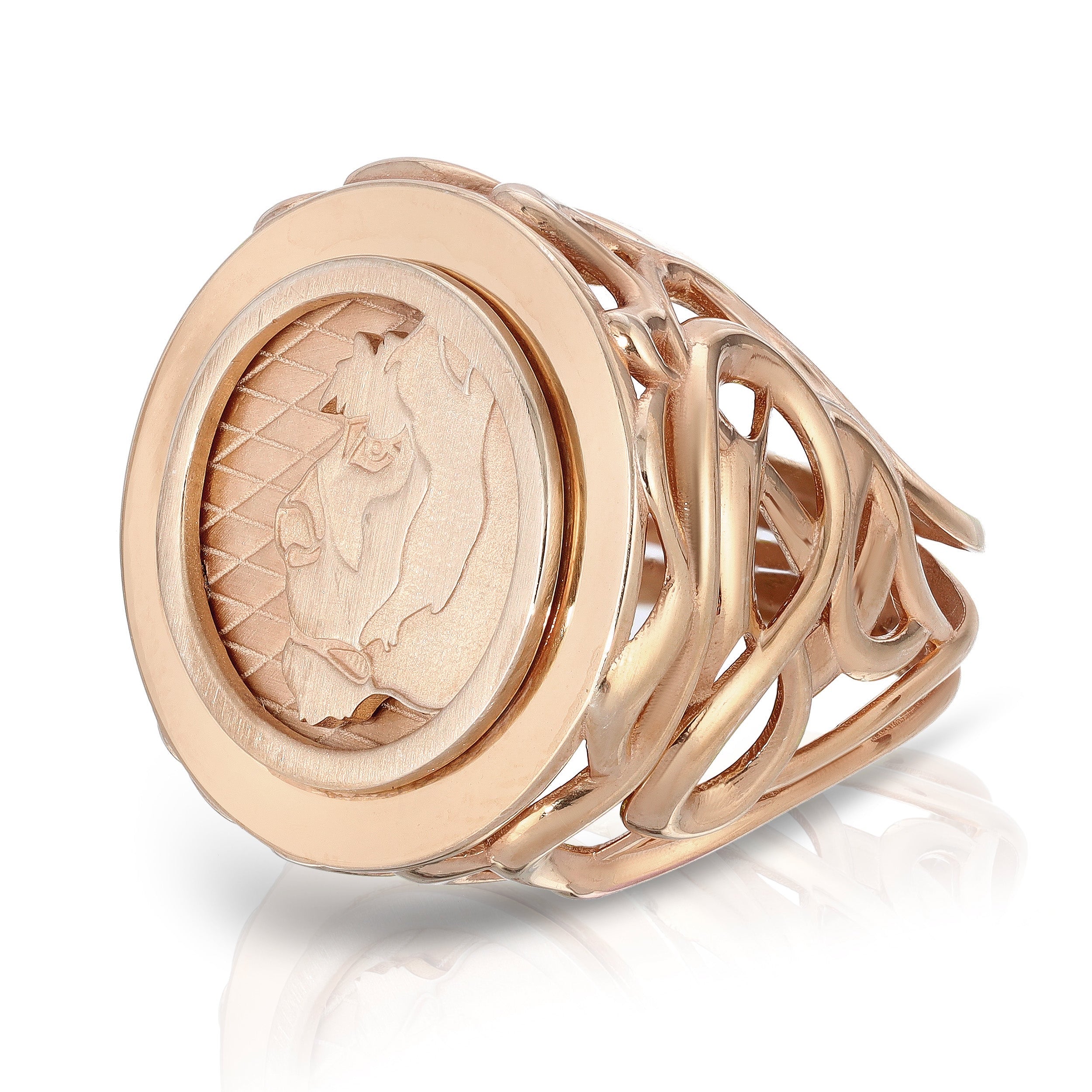 Gold Lioness Coin Ring Statement Ring MAE + LANG Rose gold 6