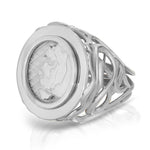 Gold Lioness Coin Ring Statement Ring MAE + LANG White Gold 6