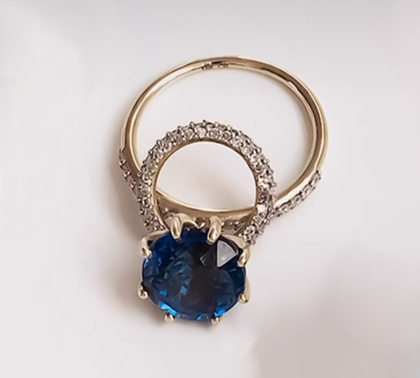 Kyanite and Diamond Classic Twist Ring Ring Carolyn Rodney