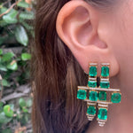 Emerald Cyborg Earrings Drop Earrings Goshwara   
