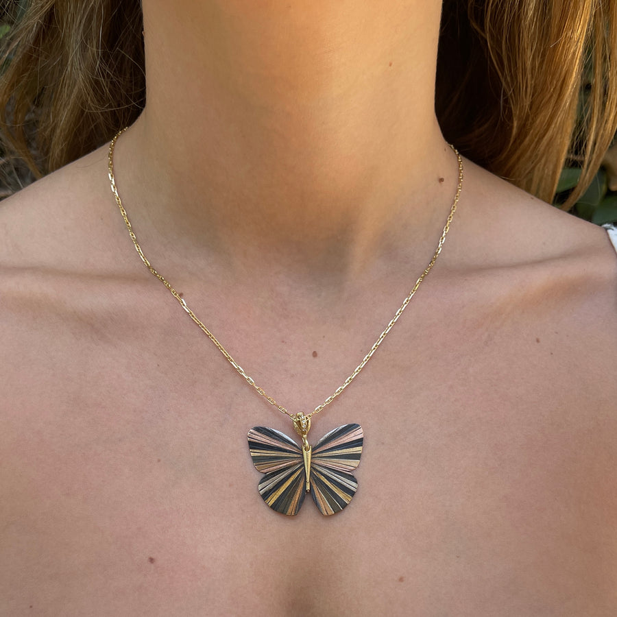 Rays Butterfly Necklace Pendant James Banks Design   