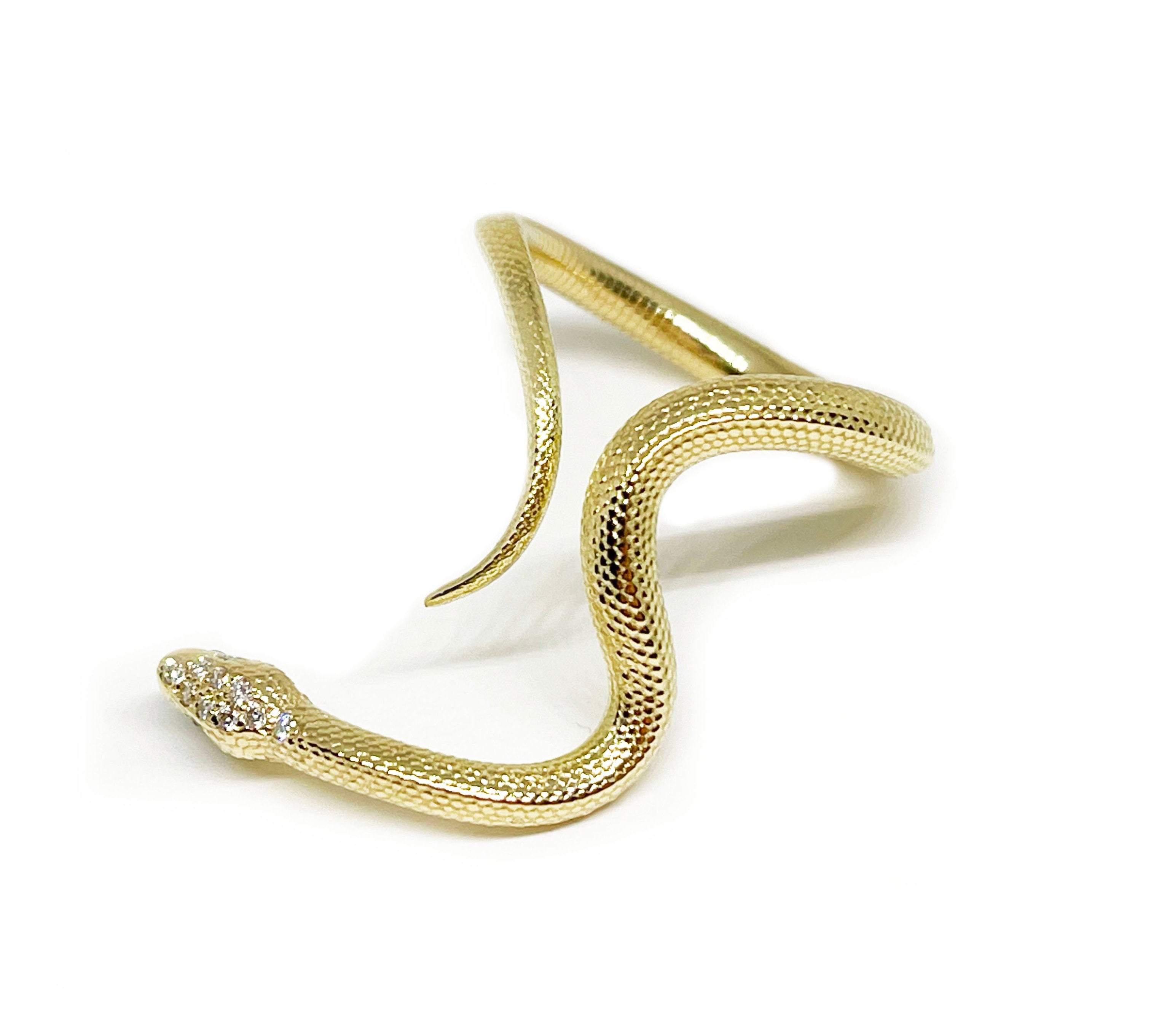 Textured Snake Ring Statement Perez Bitan   